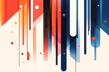 Poster - A flat design of a folded American flag, stylized with bold lines and subtle gradients in red, white, and blue