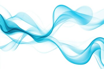 Poster - a flowing abstract design featuring soft blue waves and gradients, ideal for backgrounds or artistic