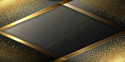 Poster - Elegant Dark Background with Golden Accents and Confetti