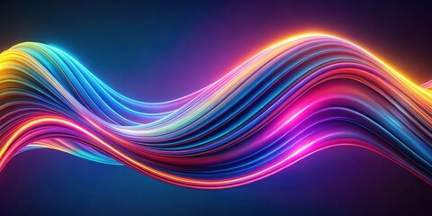 Aufkleber - Abstract Vibrant Swirling Neon Light Wave Background Illustration