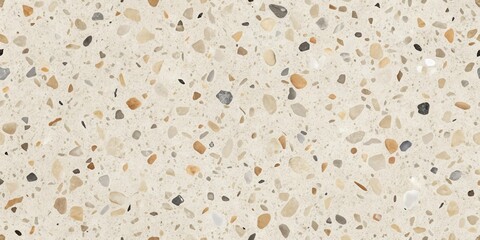 Aufkleber - Cream Terrazzo Surface with Scattered Pebbles and Stones