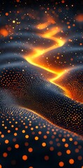 Poster - In this artwork, a bright vortex spirals in a cosmic environment, illuminated by rich colors and intricate light patterns
