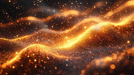 Fototapete - Dynamic abstract digital backdrop with glowing waves and vivid hues for a futuristic design