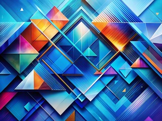 Wall Mural - Abstract Blue Geometric Shapes: Modern Art Design Background