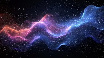 Poster - Abstract graphic design in a futuristic environment brings to life dynamic color waves that dance through digital space, presenting a vibrant scene