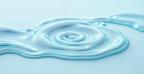 Wall Mural - abstract blue liquid swirl on light background. fluid dynamics, motion graphics, and cosmetic produc