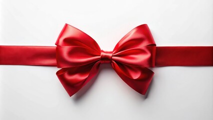 Aufkleber - A vibrant red satin ribbon tied in a perfect bow, showcasing elegant simplicity and festive charm
