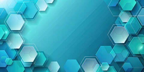 Leinwandbilder - Abstract Teal Hexagon Pattern Background for Modern Design