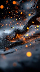 Poster - Dynamic explosion of glowing particles abstract setting digital art dark environment close-up viewpoint energy concept