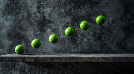 Sticker - Minimalist arrangement of fresh green peas on a linear tray