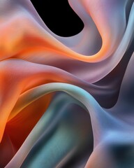 Poster - Flowing silklike textures glowing in a dark environment abstract art digital design artistic viewpoint