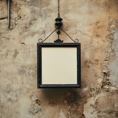 Aufkleber - Blank Vintage Sign Hanging On Weathered Wall