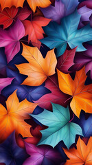 Aufkleber - Colorful autumn maple leaves creating vibrant fall background design
