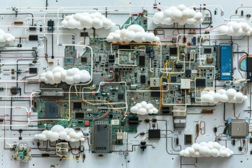 Poster - Reimagining cloud networks kutae circuit diagram art digital space graphic visualization creative perspective