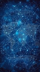 Poster - Global data center blueprint kutae network map visualization technology environment futuristic view