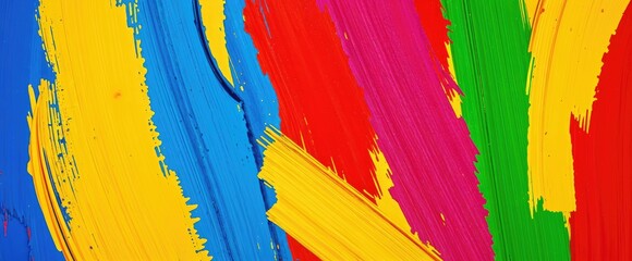 Fototapete - Vibrant abstract painting with bold brushstrokes in various colors
