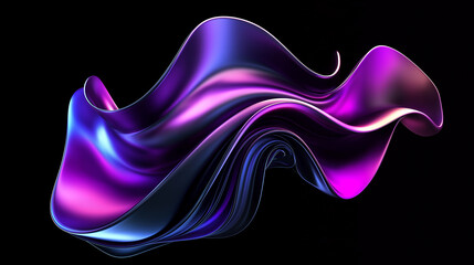 Aufkleber - Flowing abstract purple and blue shapes creating an elegant design