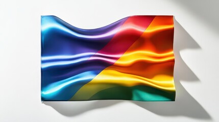 Poster - A rainbow flag is shown in a curved position