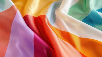 Poster - A colorful piece of fabric with a rainbow pattern