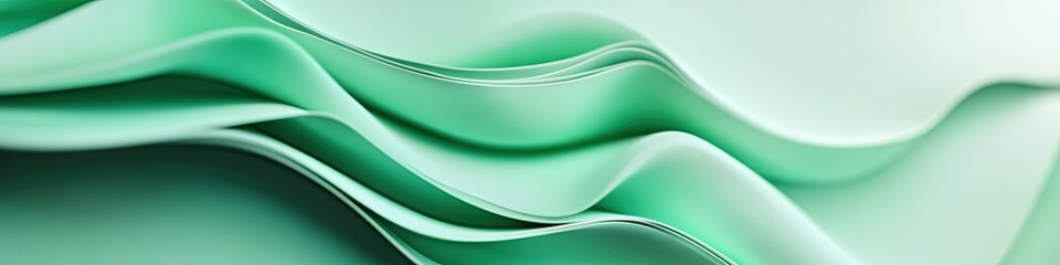 Poster - creative composition featuring abstract flowing lines and soft green palette symbolizing freshness w