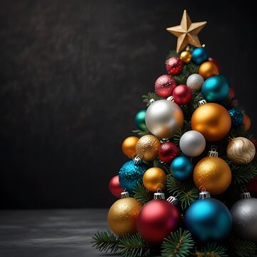 christmas card with christmas decorations