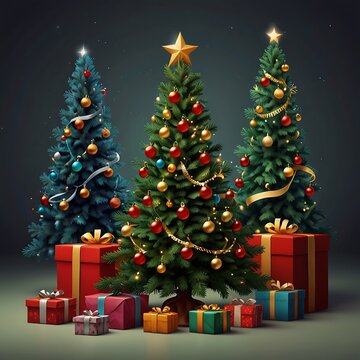 christmas card with christmas decorations