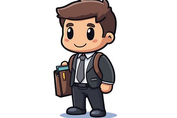 Wall Mural - Smiling Businessman with Briefcase