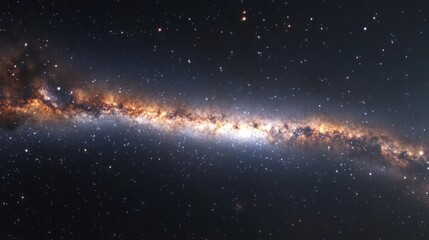 a captivating 3d rendering of the milky way with bright star clusters and cosmic dust illuminated