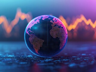 Poster - Analyzing global data trends digital world infographic high-tech environment close-up perspective