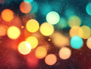 Aufkleber - Stunning bokeh light display urban setting abstract photography colorful background digital art concept