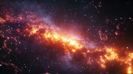 Wall Mural - A captivating 3D rendering of the Milky Way with bright star clusters and cosmic dust illuminated 