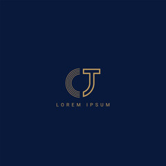 Fototapete - Initial letter CT, TC modern monogram and elegant logo design, premium logo on luxury background