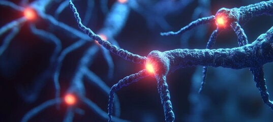 Poster - Artistic Neuron Network, Neural Connections in Brain, Brain Cells Firing, Communication