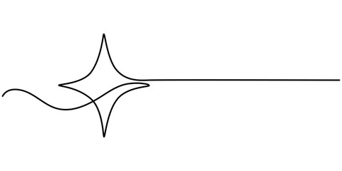 Line star one continuous line drawing design vector, hand draw doodle stars illustration in continuous line arts style vector, Star continuous one line drawing vector illustration, Premium vector, pro