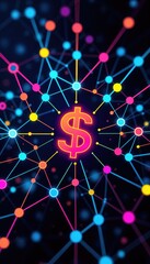 Poster - Dollar Sign in Network of Colorful Nodes