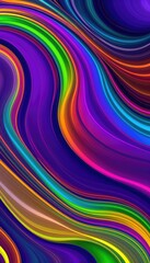 Fototapete - Vibrant swirling abstract art with dynamic color gradients and flowing lines