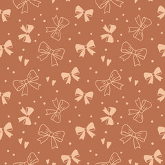 Wall Mural - Abstract deacorative bow coquette seamless pattern. Vector background