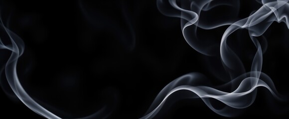Poster - Abstract swirls of smoke against dark background Elegant and ethereal design projects