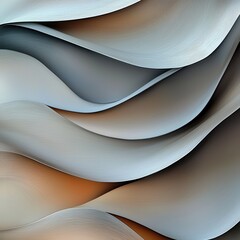 Poster - Translucent overlapping waves flowing in minimalist design abstract art serene environment aesthetic viewpoint
