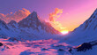 © Farid - Towering snow-capped peaks under a vibrant sunrise, with intricate textures of the snow and rocks.