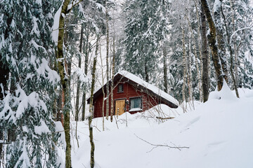 Wall Mural - Winter by the Olteruddalen Valley, Toten, Norway, in January.