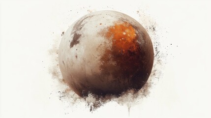 Wall Mural - Artistic Representation of a Distant Planet on a Light Background
