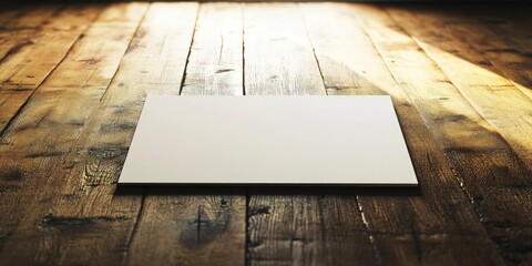 Poster - Blank paper on wooden floor