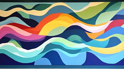 Wall Mural - Abstract Colorful Wave Painting Modern Art