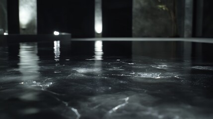Wall Mural - dark pool interior design with reflective surface