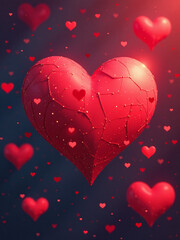 Poster - Backgrounds Of Hearts Are Often Used In Art And Design To Evoke A Sense Of Nostalgia And Emotional Depth Instantly. 00002