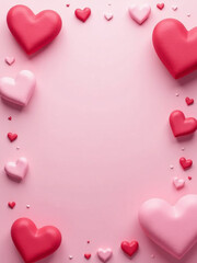 Aufkleber - Create Pastel And Rose Pink, Red Background Designs For Cosmetic Products With Heart Templates For Flyers, Greeting Cards, And Web Banners. 00002