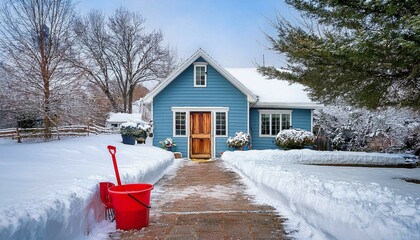 Wall Mural - house in the snow