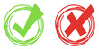 © IJ-studio - Check mark and Cross icons .Checkmark tick and Cross symbol.Checkbox icons. Vector