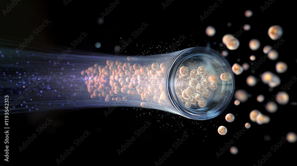 Fertilization Digital Hologram of fertilization. Holographic projection of fertilization ...